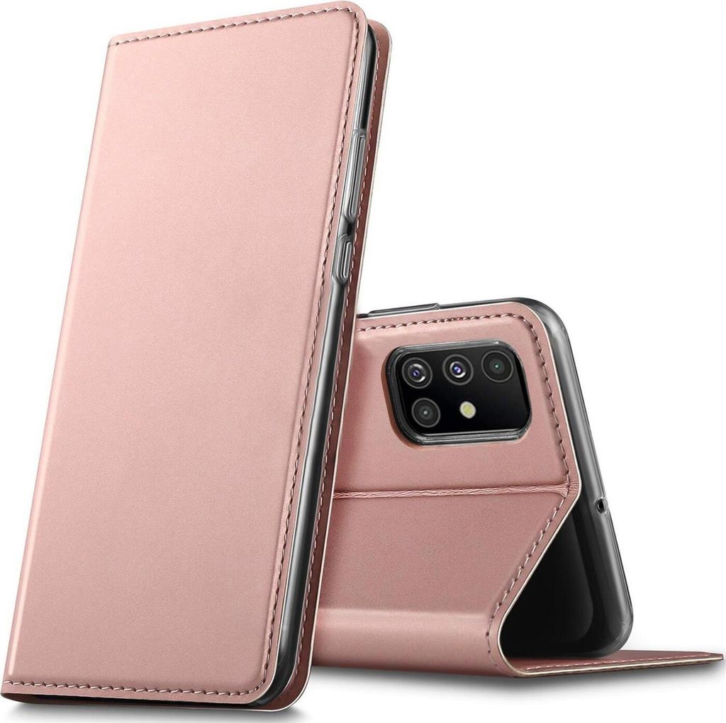 Conie Ultra Slim Klapp Tasche für Samsung Galaxy M51 Kartenfach Hülle Rundumschutz in Rosa