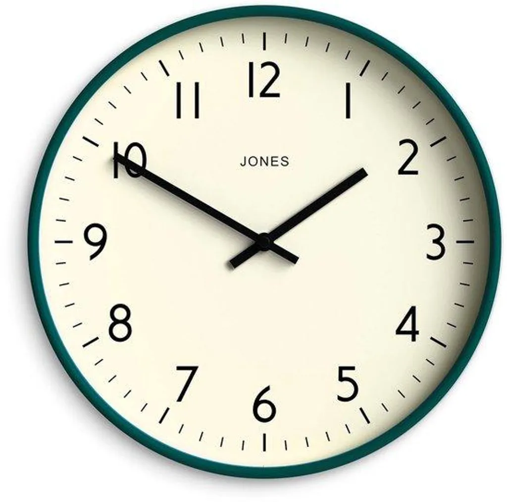 Horloge murale ronde 30 cm vert foncé au design moderne et épuré