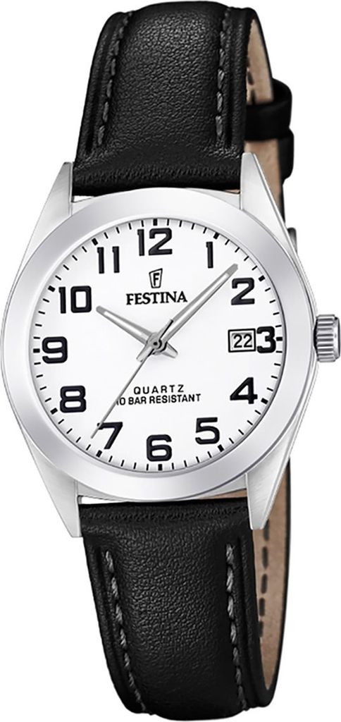 Festina Leder Damen Uhr F20447/1 Analog Armband-Uhr schwarz Klassik D2UF20447/1