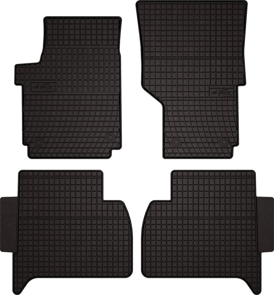 Gummifußmatten passend für Volkswagen Amarok (Abholung, Bj. 2010-2021) – schwarz, passgenau, mit Befestigungen set 4 Stk. - Gummi-Automatten