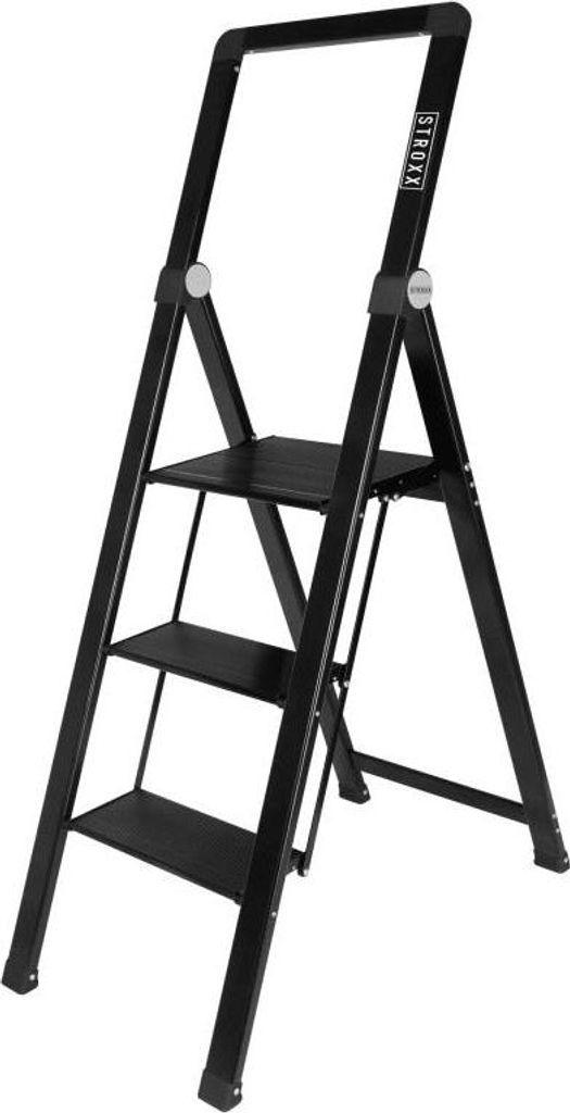 STROXX Alu-Trittleiter mit Plattform 3 Stufen