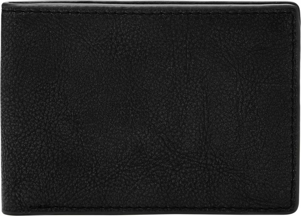 Porte-monnaie bifold Fossil Steven en cuir gris foncé Slate Black chic