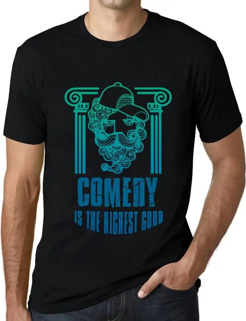 Herren Grafik T-Shirt Komödie ist das höchste Gut – Comedy Is The Highest Good – Öko-Verantwortlich Vintage Jahrgang Kurzarm Lustige Druck G...
