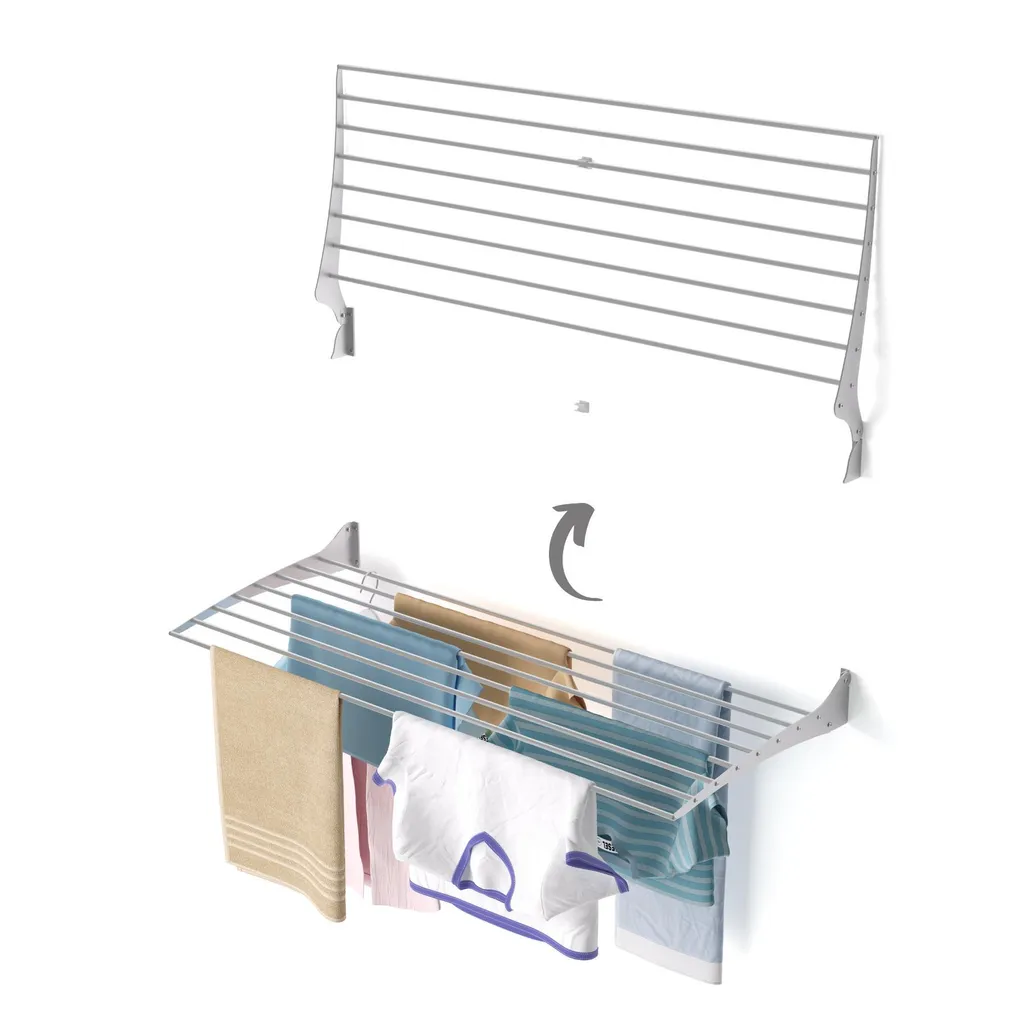 Foxydry Fold 120 cm: Stendibiancheria da Parete in Alluminio e Acciaio