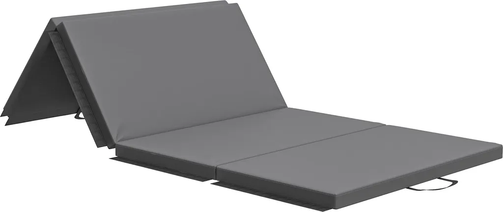 HOMCOM Tapis de Gymnastique Pliable 180x80x5 cm Gris pour Sport à Maison