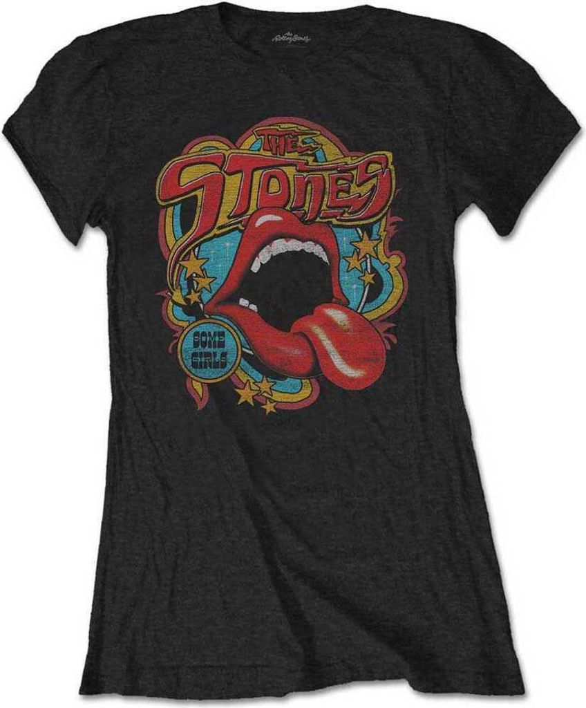 The Rolling Stones Retro 70s Vibe Black M Damen T-Shirt Produktbild 