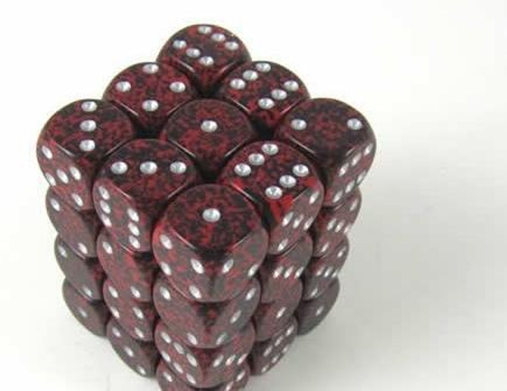 Chessex Silver Volcano Speckled D6 12mm Würfelset (36 Stück)
