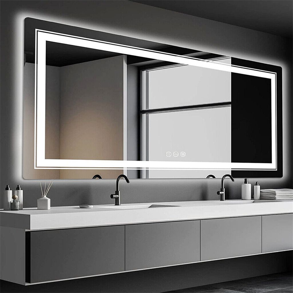 WISFOR LED Badspiegel 120x80cm Badspiegel mit