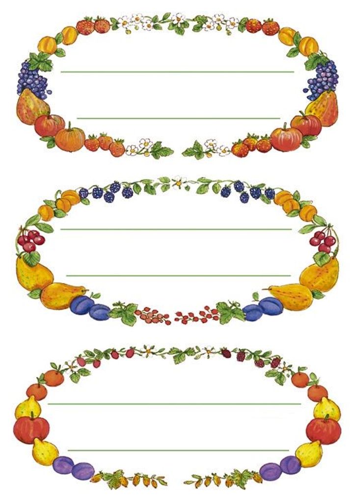 HERMA Haushalts Etiketten Früchtekränze 76 x 35 mm bunt 4 Blatt à 3 Etiketten