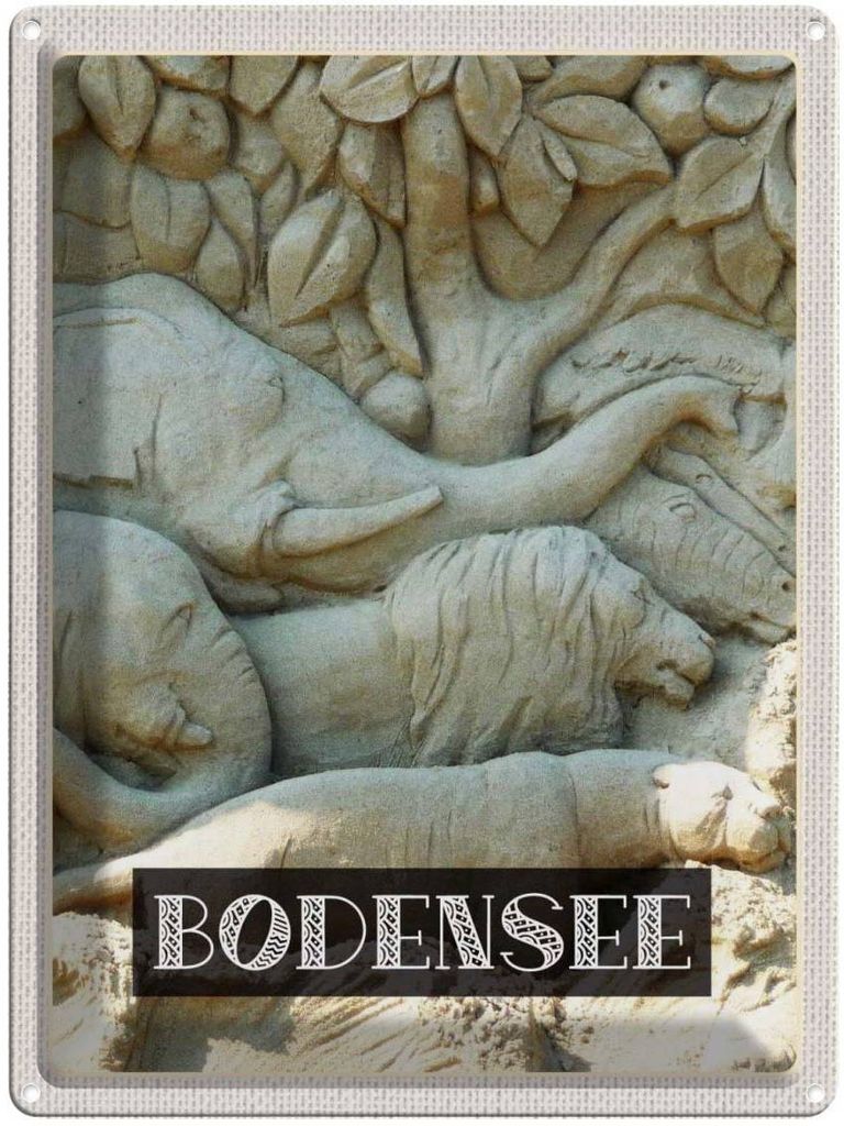 vianmo Blechschild 40x30 cm Bodensee Deutschland Tiere Statue Bildmotiv Reisemotiv Abenteuer Reisen Urlaub