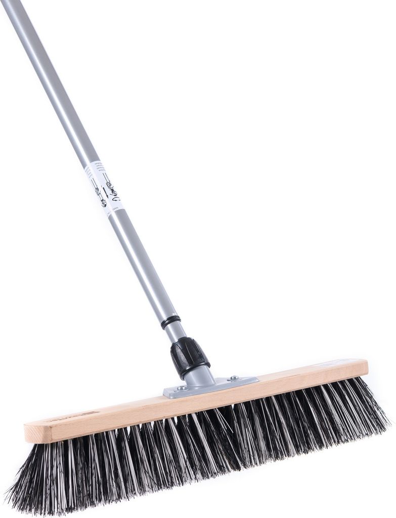 BawiTec Straßenbesen OssiBlitz harte Borsten mit Teleskopstiel Spezialbesen Stiel 60cm Kehrbesen Schrubberbesen Feger