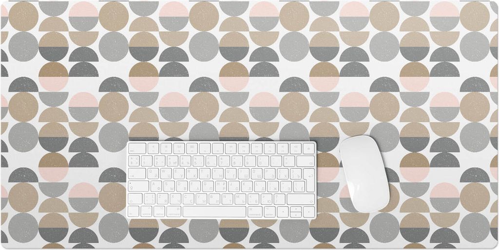 Geometrische Halbkreise – Schreibtischunterlage – Rutschfeste Tischunterlage – Schreibtischmatte für Büro & Zuhause – Schreibunterlage ...