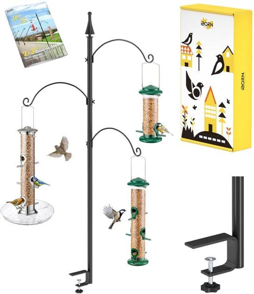 Support Mangeoire en Acier Résistant 114 cm avec Structure Style Échelle