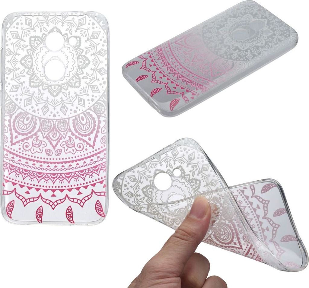 Henna Cover für Alcatel A3 Case Schutz Hülle Silikon Sonne Weiß