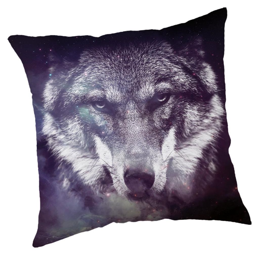 Wolf Kissenbezug: Mystery Tier Kissen - 45cm x 45cm Produktbild 