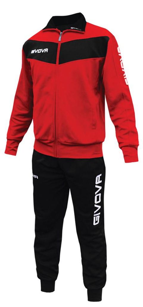 Givova - "Tuta Visa" Trainingsanzug für Herren MR78061 (XS) (Rot/Schwarz)