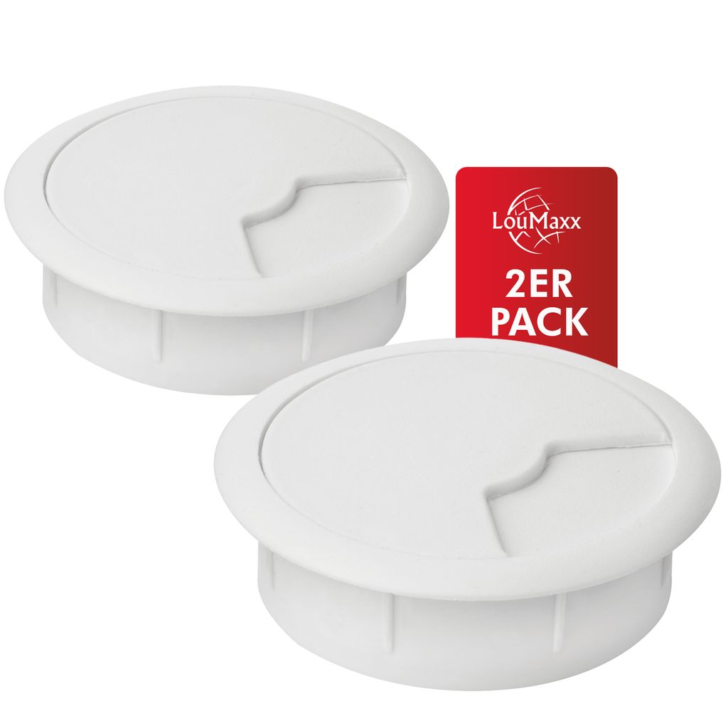 4 Stück Kabeldurchführung Schreibtisch - 60mm Kabellochabdeckung Hellbraun