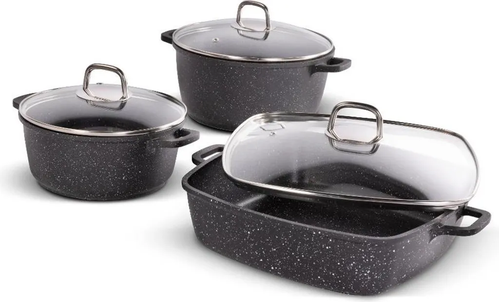 Lamart LT1287 Set Pentole 6 Pezzi Nero CAST | Cucina Antiaderente Top