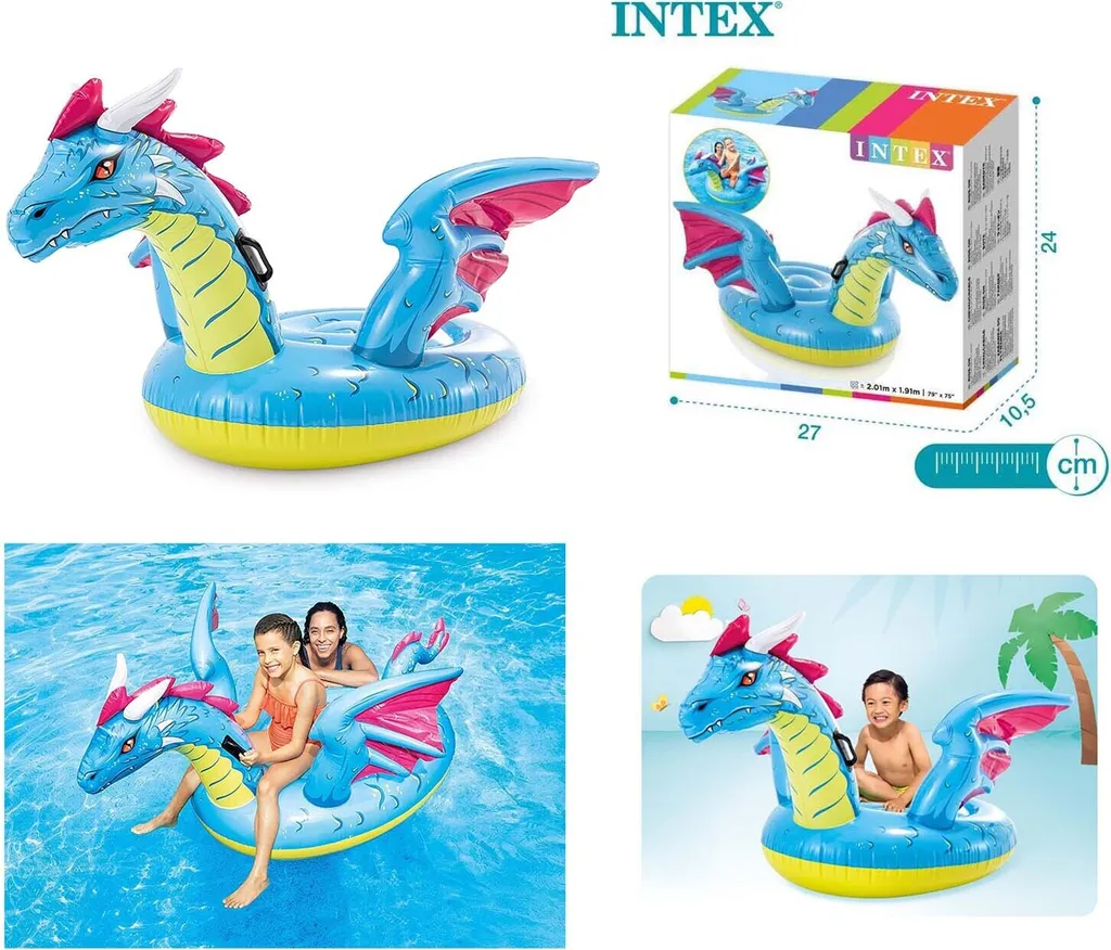 Dragon Gonflable Intex 57563 avec Poignées - Vinyle Robuste et Stable - 10