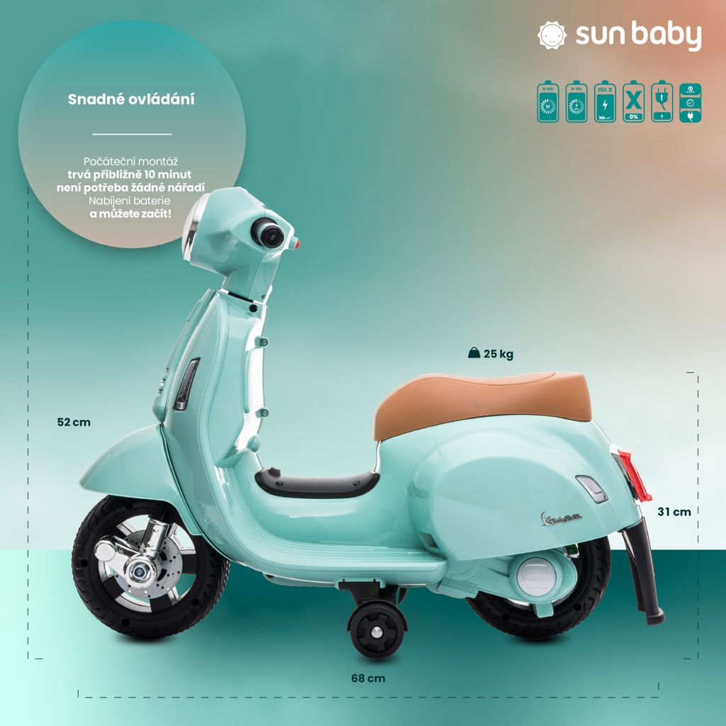 Vespa elektrický skútr od 18m, elektrické vozidlo, dětské Obrázek produktu 6