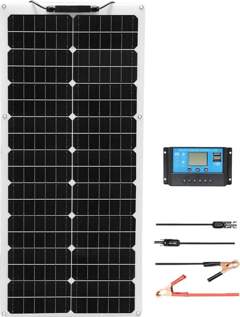 Panneau solaire haute efficacité 50W kit complet 12V pour extérieur