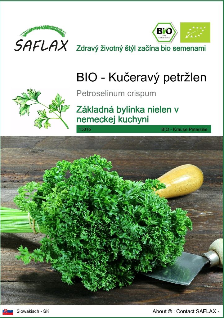 SAFLAX - BIO - Kučeravý petržlen - Petroselinum crispum - Obrázok produktu 