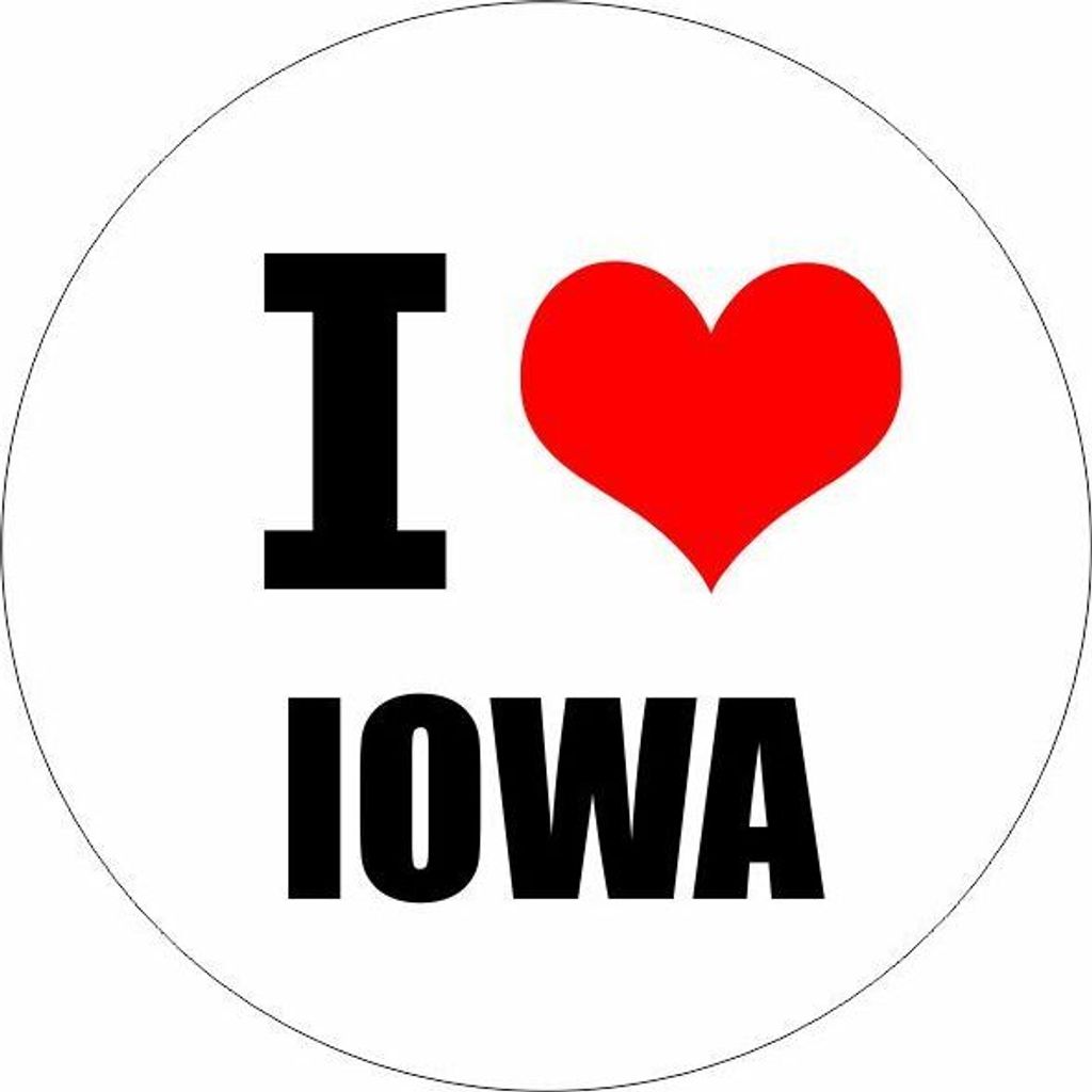 Kiwistar - Autoaufkleber - 8x8 cm - außen klebend - I love Iowa des Moines für Auto, Laptop, Fahrrad, LKW, Motorrad Aufkleber mehrfarbig Sticker ...