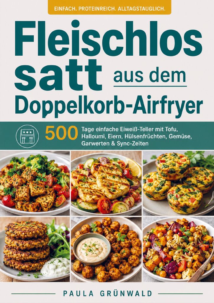 Fleischlos satt aus dem Doppelkorb-Airfryer