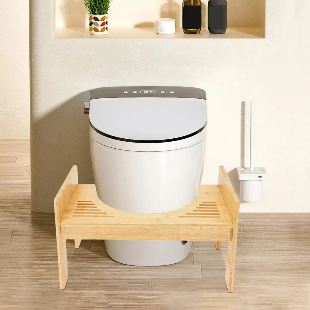 Sgabello per WC Oro in Bambù - Rimedio Naturale Stitichezza