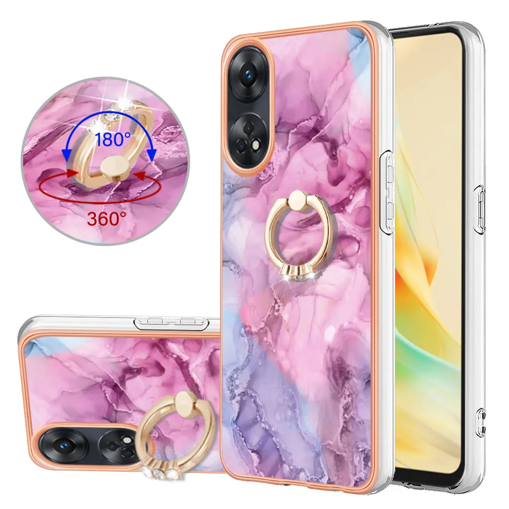 RankOne Custodia Per OPPO Reno 8T 4G (6,43") - Silicone TPU Con Effetto Gradiente Oro Nero