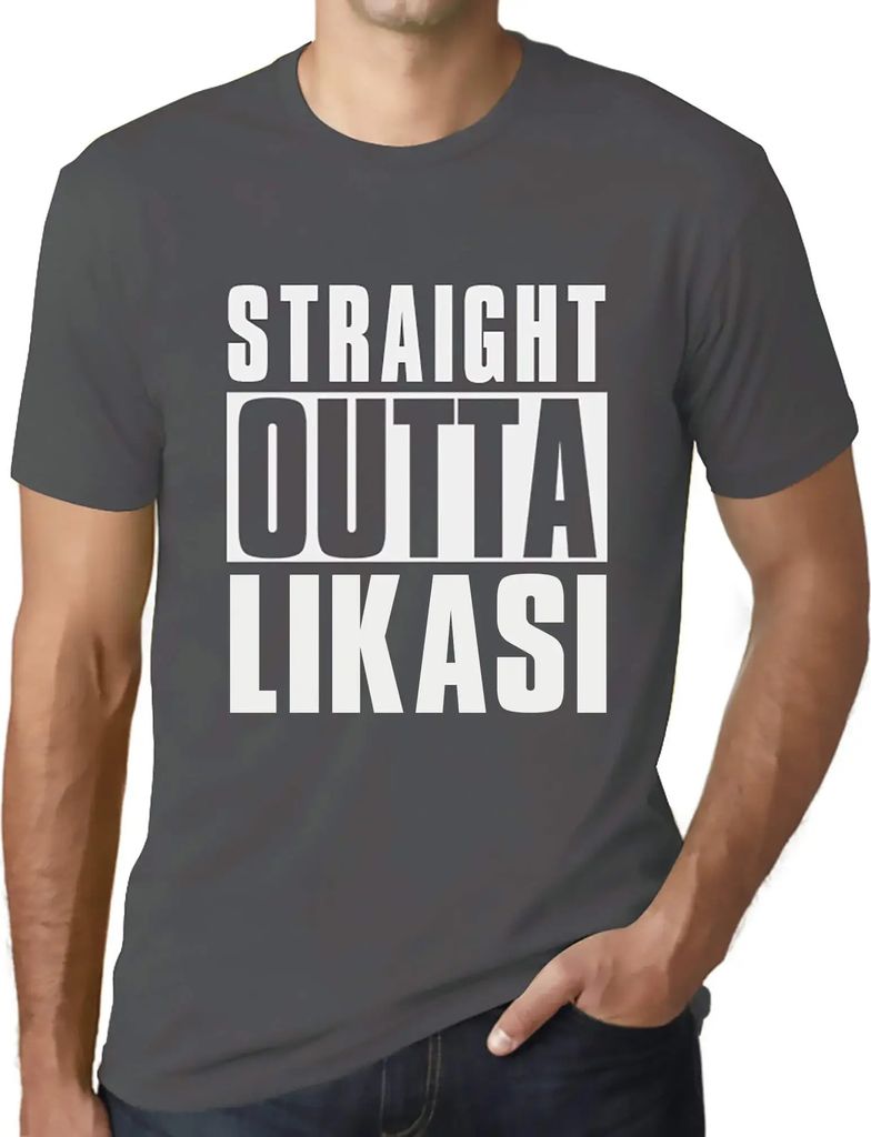 Herren Grafik T-Shirt Direkt aus Likasi – Straight Outta Likasi – Öko-Verantwortlich Vintage Jahrgang Kurzarm Lustige Druck Geburtstag Geschen...