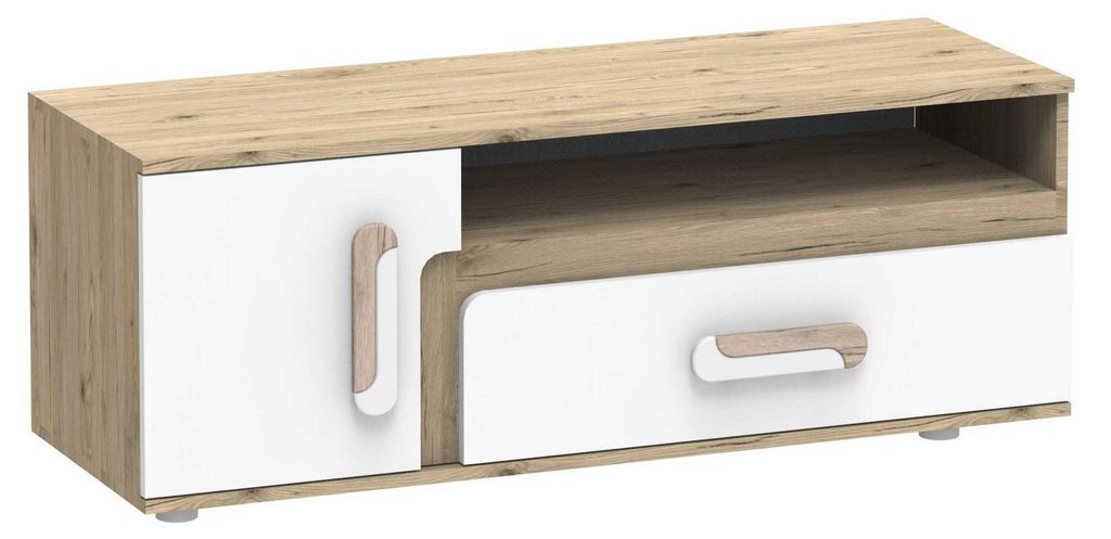 Lowboard Apetito TV-Unterschrank 120x40x42cm Eiche hell / weiß