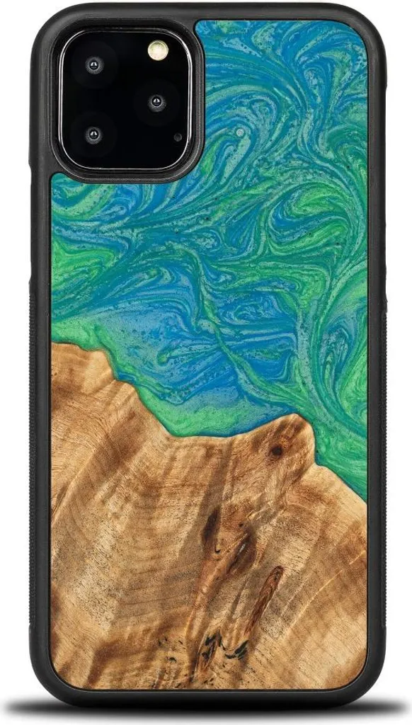 GOWOOD Custodia In Legno Per IPhone 11 - Paraurti TPU Antiscivolo E Retro In Legno Zebrato