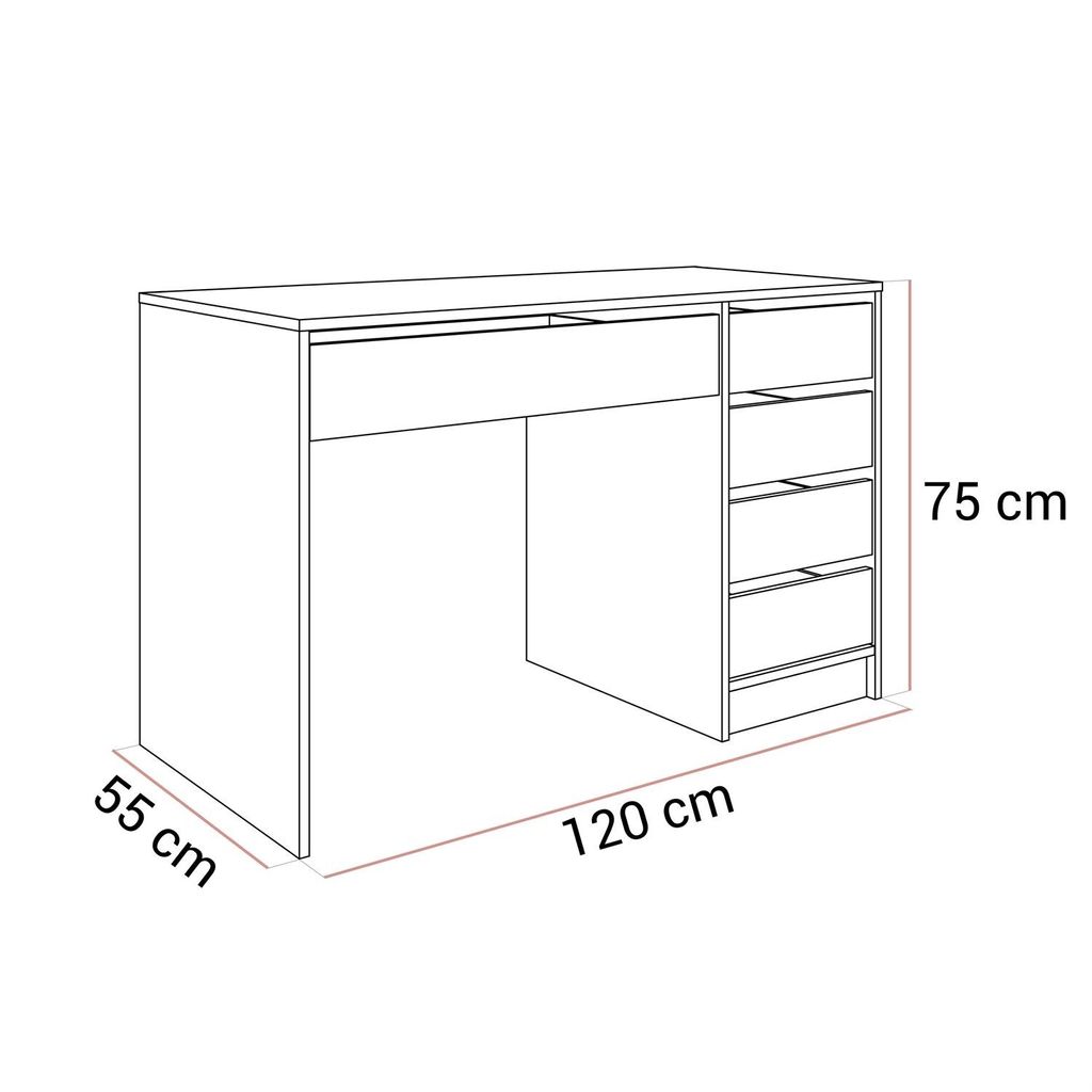Schreibtisch MADA Weiß / Weiß hochglanz Produktbild 8