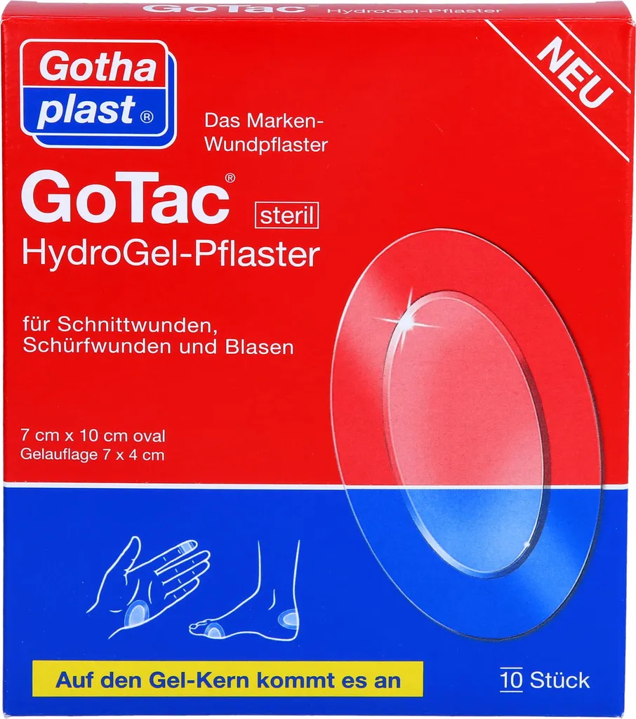 Pansement pour Brûlures et Plaies GoTac HydroGel 7 x 10 cm Stérile