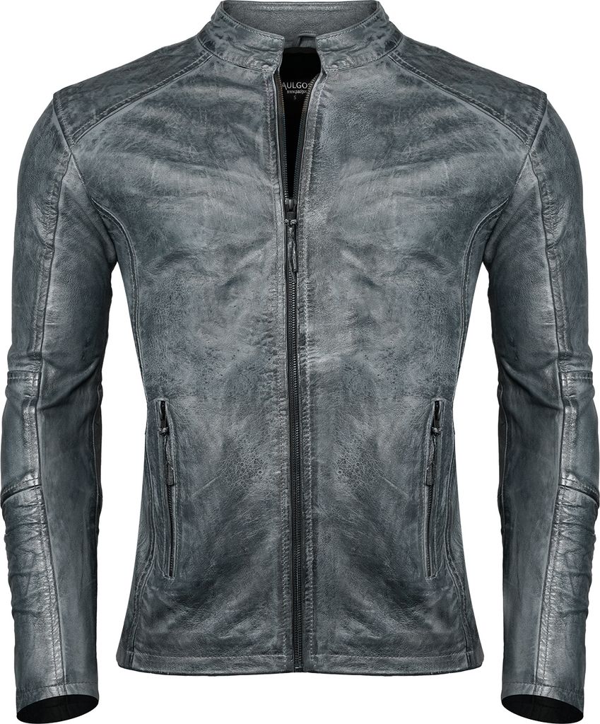 PAULGOS Herren Lederjacke Echtes Leder Jacke Echtleder Übergangsjacke Fashion in 5 Farben Gr. S-7XL Design 3