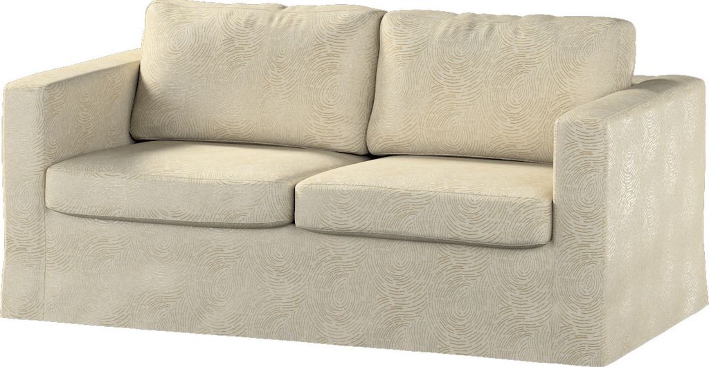 Dekoria Bezug für Karlstad 2-Sitzer Sofa nicht ausklappbar, lang, beige-golden, Sofahusse, Karlstad 2-Sitzer