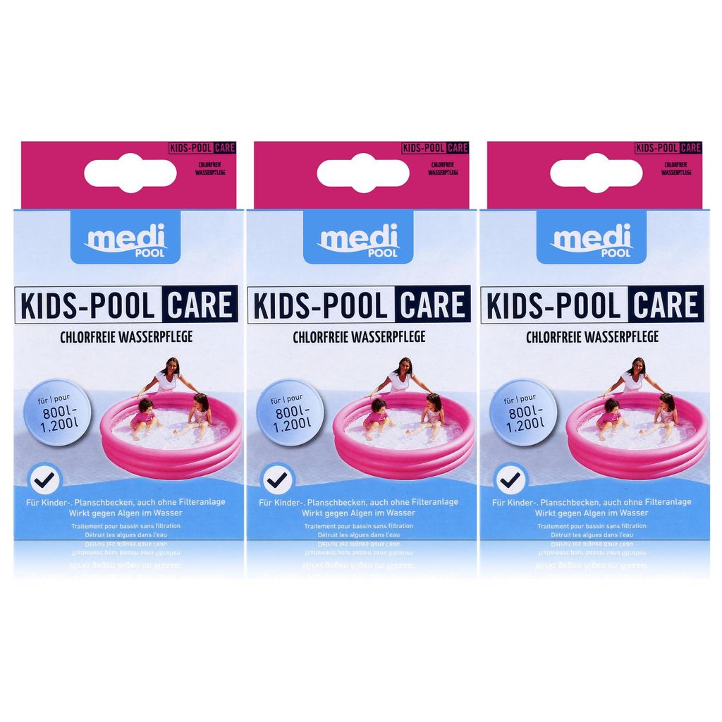 mediPOOL Kids-Pool Care 5x50ml - Chlorfreie Wasserpflege 5x50ml (3er Pack)