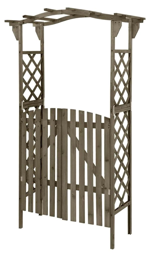 Pergola mit Torbogen und Rankhilfe aus massivem Tannenholz