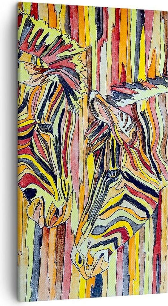 Bild auf Leinwand - Leinwandbild - Zebra Abstraktion - 45x80cm - Wand Bild - Wanddeko - Wandbilder - Leinwanddruck - Bilder - Kunstdruck - Wanddeko...