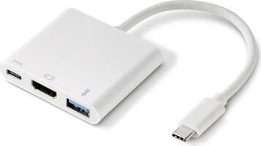 Hub USB-C Renkforce 3-en-1 pour Vidéo HDMI et USB 3.0 Blanc - RF4366444