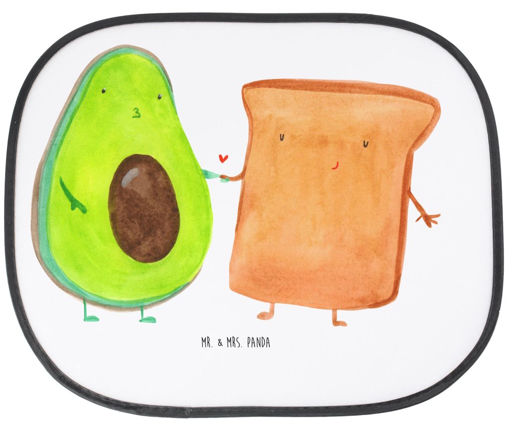 Mr. & Mrs. Panda Sonnenschutz Auto Avocado Toast - Weiß - Geschenk, für Autoscheiben, Hitzeschutz, autofenster, Toastbrot, Seitenscheibe, Hochzei...