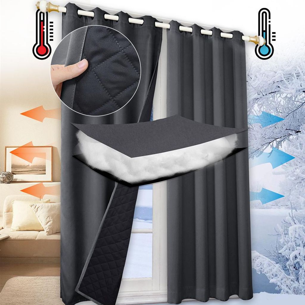 1x Tenda termica 100% oscurante Grigio Tenda oscurante Immagine del prodotto 