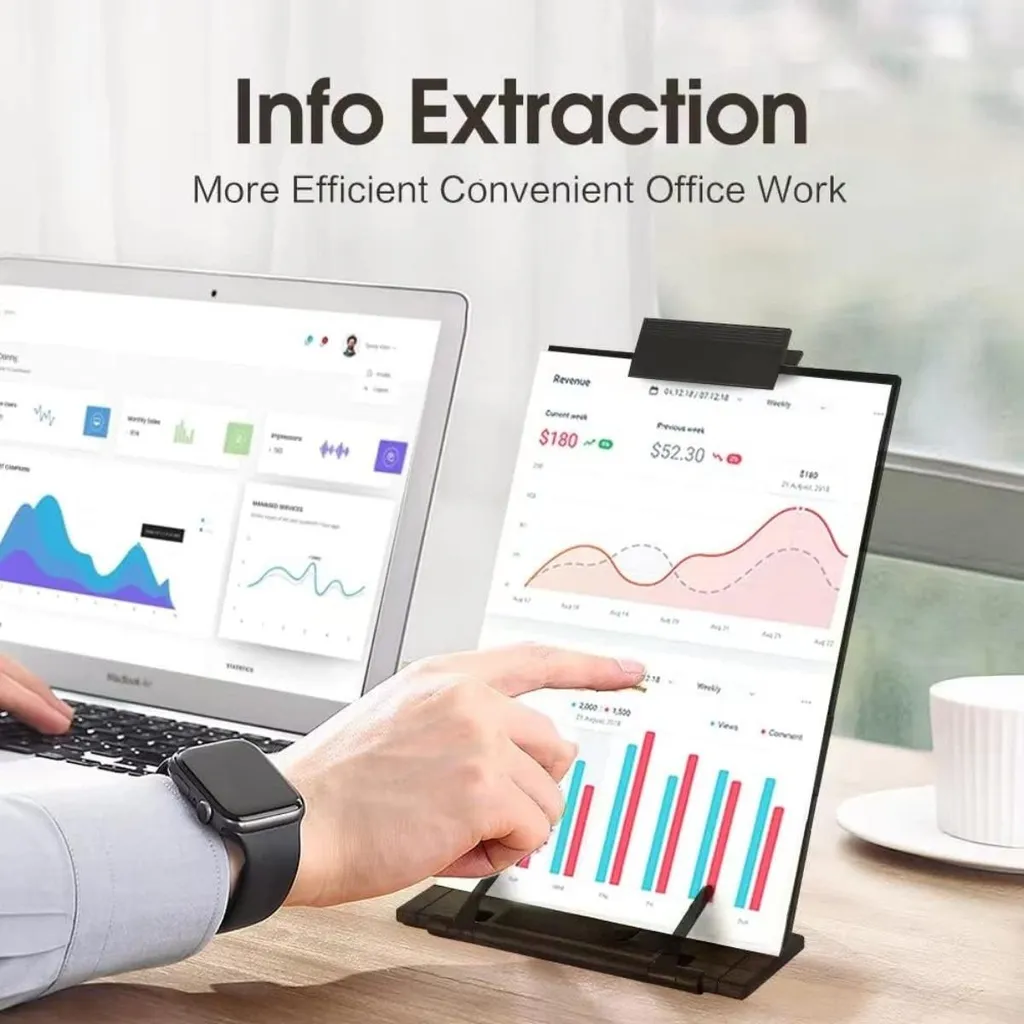 Support de Document A4 Réglable INF - Ergonomie Optimale pour Bureau