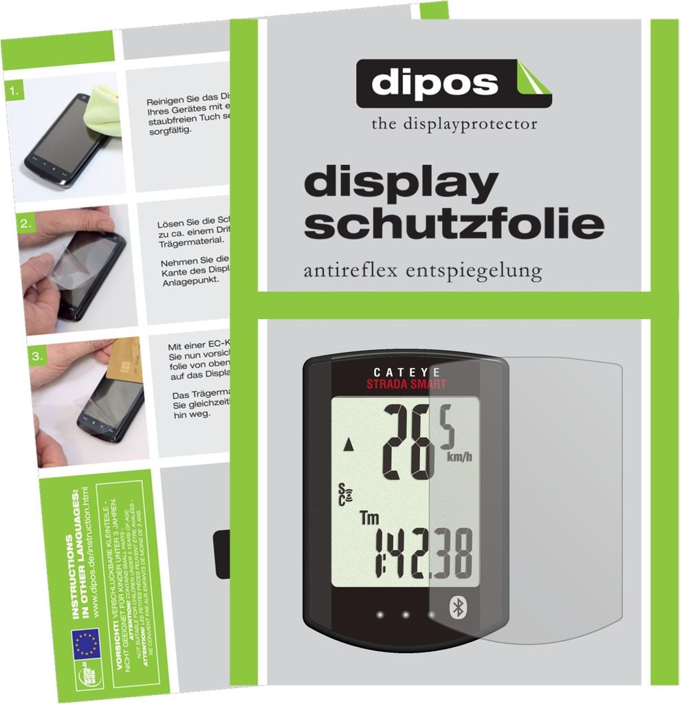 3x Schutzfolie für Cateye CC-RD500B Strada Smart matt Displayschutzfolie Folie Display Schutz dipos
