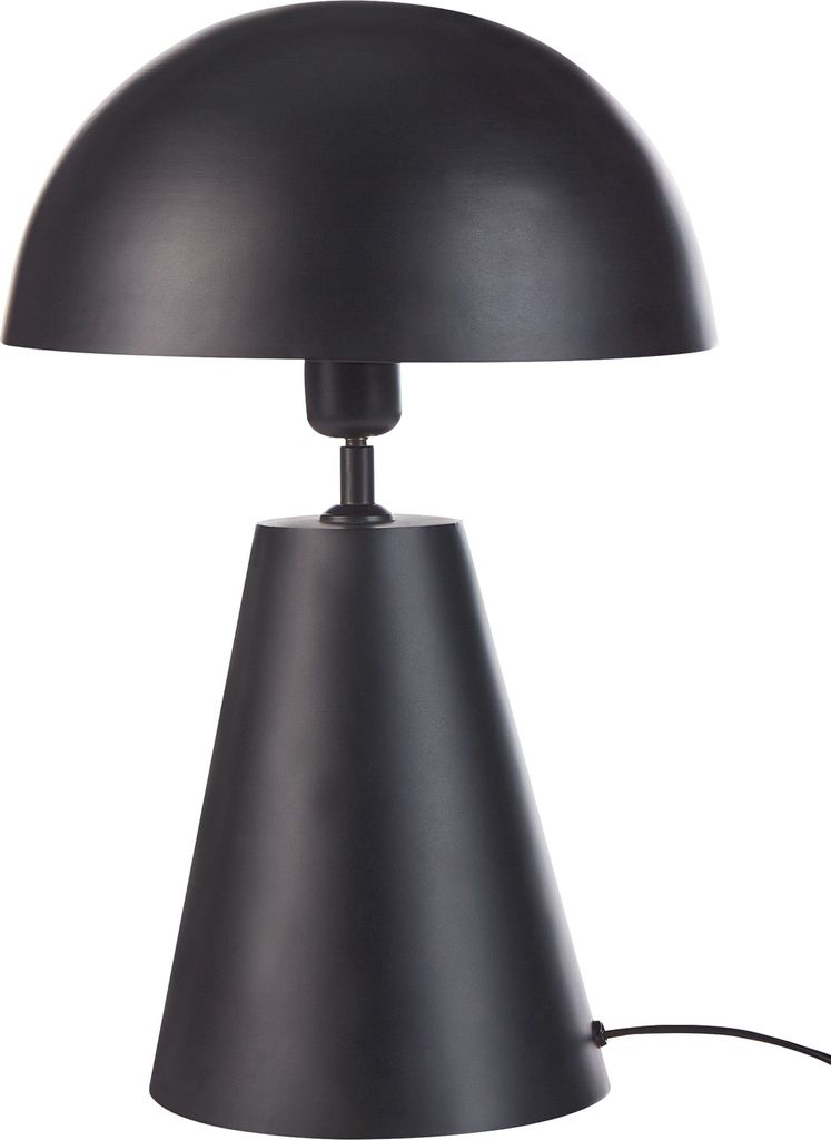 BELIANI Tischlampe Schwarz Metall 48 cm Hoch Halbrunder Schirm Langes Kabel mit Schalter Modern Industrie Design Schlaf- u. Wohnzimmer Beleuchtung