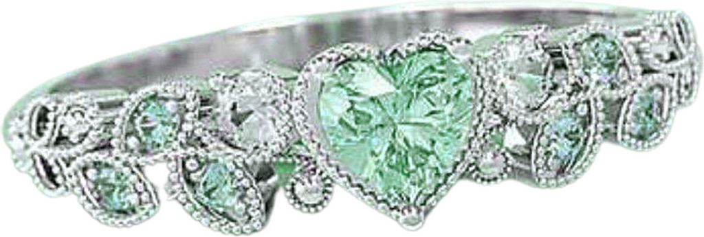 Damen-Ring, Blattform, Strass-Schmuck, eleganter, exquisiter Ring für Hochzeit-Grün,US 8