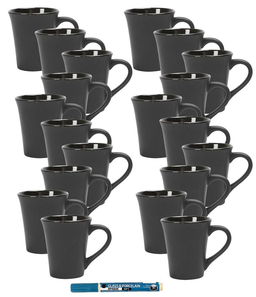 PODARI Porzellan Stift (auch für Glas und Keramik) - Türkis inkl. 20 Tassen