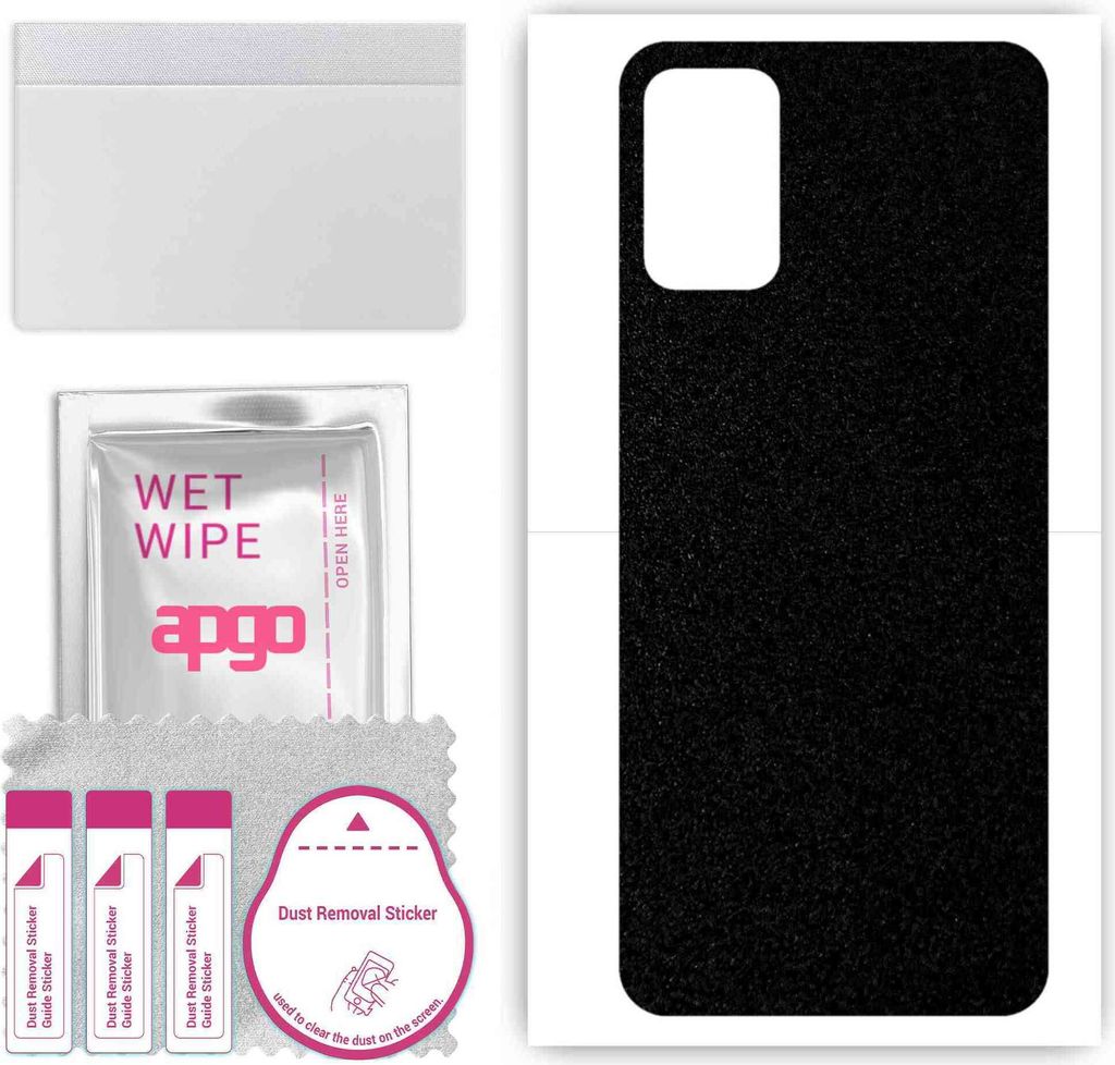 apgo Rückseite Schutzfolie, Skin, kompatibel mit ZTE Blade A52, Hinten Displayschutzfolie aus Vinylfolie, kratzfest, einfache Montage - Mattschwarz
