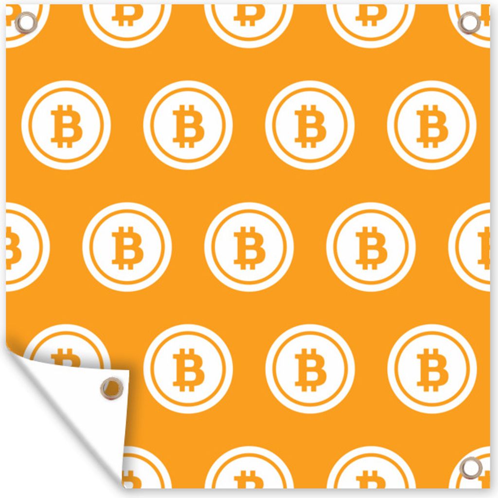 MuchoWow 50x50 cm Outdoor-Poster Gartendeko Sichtschutz Garten Poster für den Garten Vektor-Illustration bitcoin